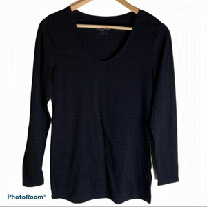 Thyme Maternity black long sleeve cotton top Size M